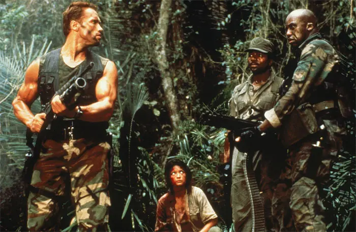 Elpidia Carrillo, Carl Weathers, Arnold Schwarzenegger, Bill Duke