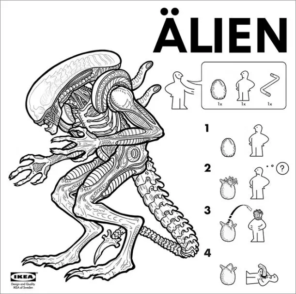 Parodické “IKEA návody”, podle kterých si můžete doma postavit filmová monstra