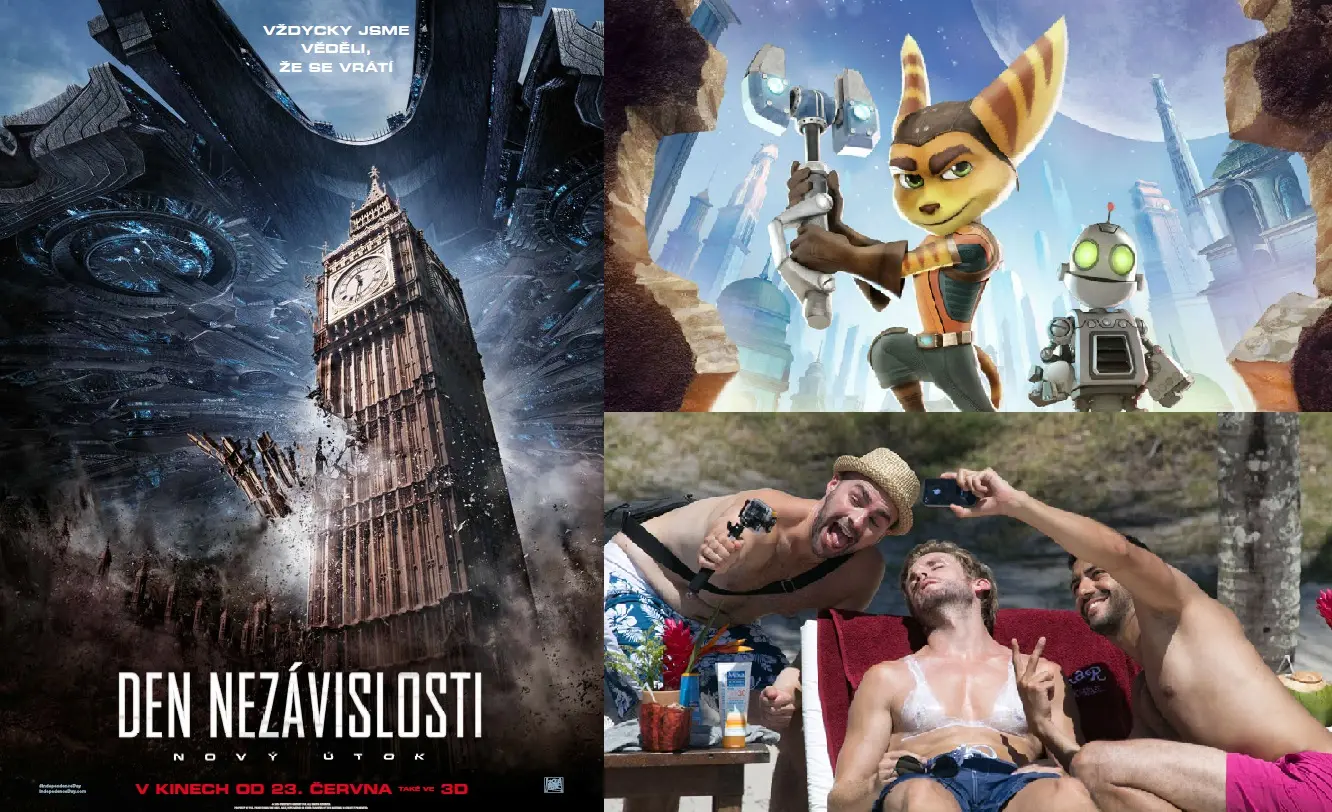 25. týden-kinopremiéry: Dnu nezávislosti se postaví dvojice z videohry a svérázní dovolenkáři