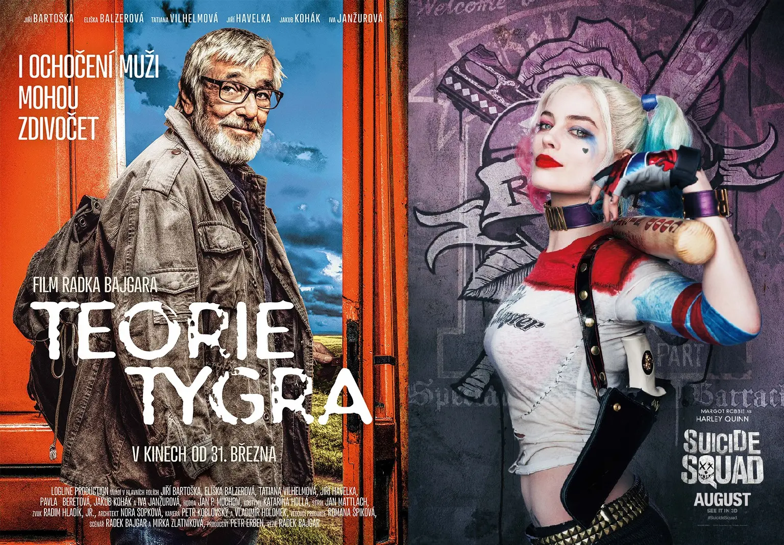 CZ tržby: Sebevražedný oddíl vyhrál na celé čáře. Teorie Tygra má přes 300 tisíc diváků