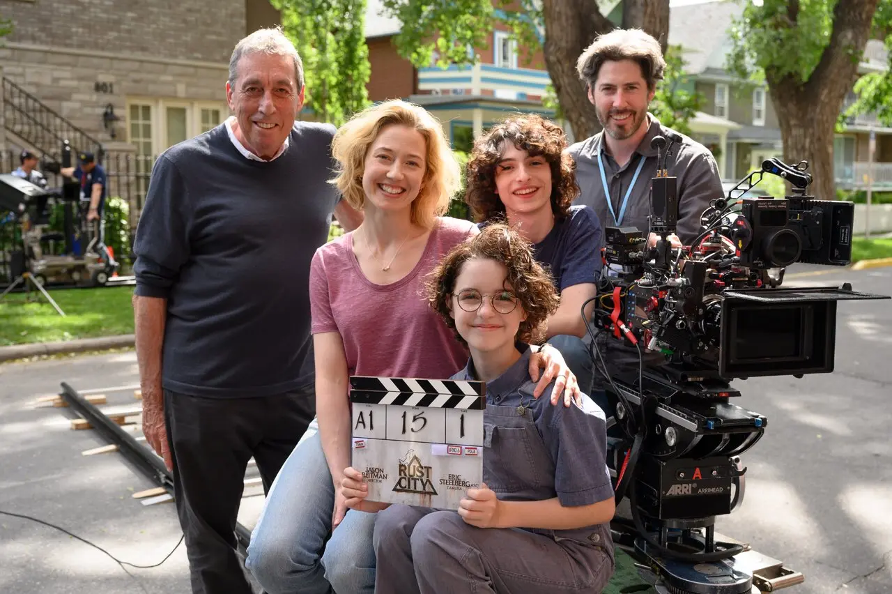 Carrie Coon, Ivan Reitman, Jason Reitman, Mckenna Grace, Finn Wolfhard