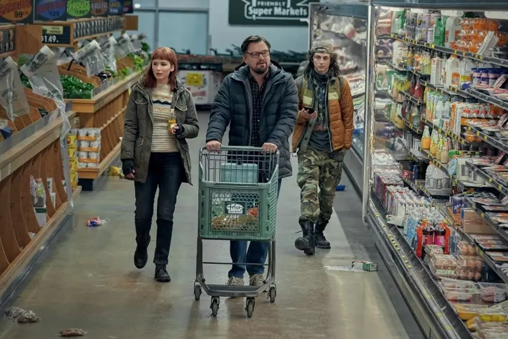 Jennifer Lawrence, Timothée Chalamet, Leonardo DiCaprio