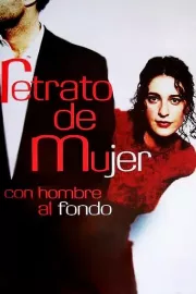 Retrato de mujer con hombre al fondo