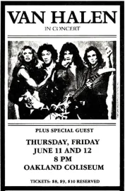 Van Halen: Oakland, CA @ Oakland Arena 1981