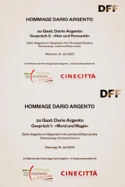 Dario Argento in conversation at the DFF
