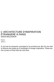L’architecture d’inspiration étrangère à Paris