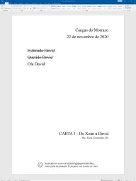 CARTA 1 - De Xoán a David